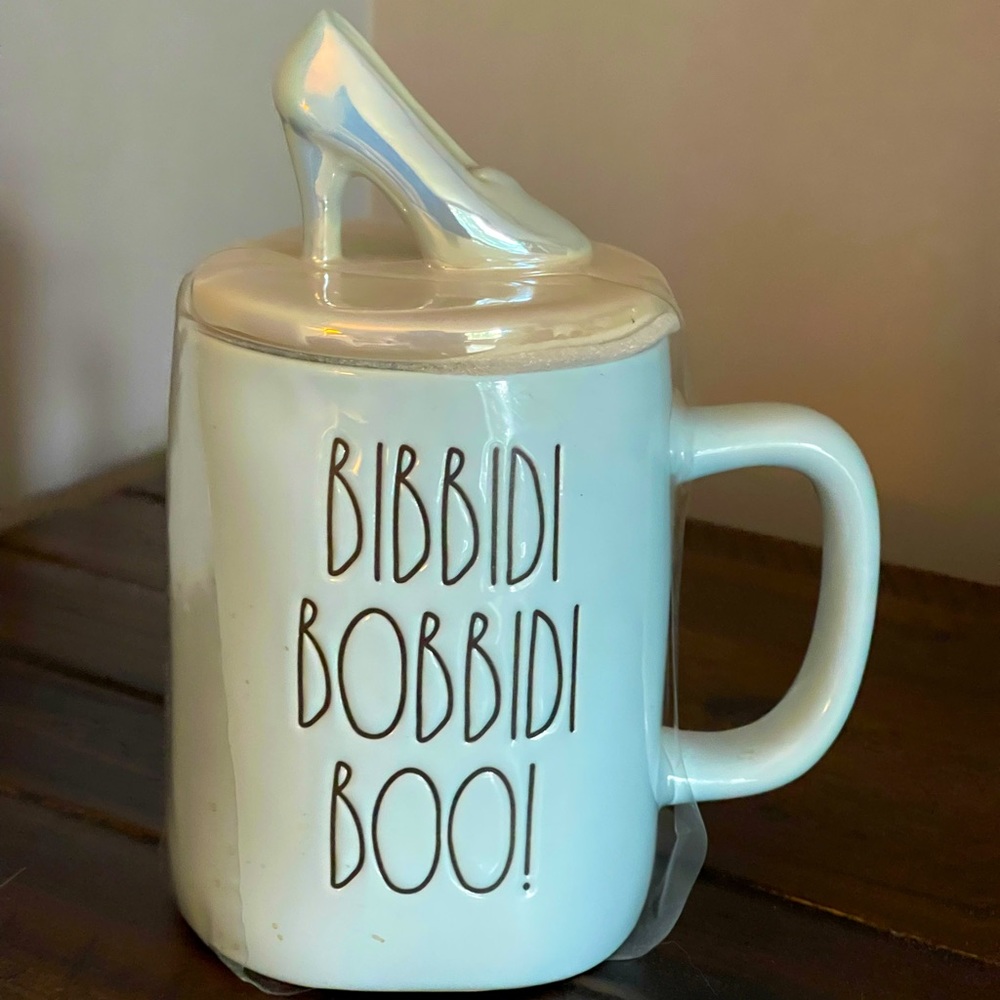 New Rae Dunn Cinderella mug with glass slipper topper